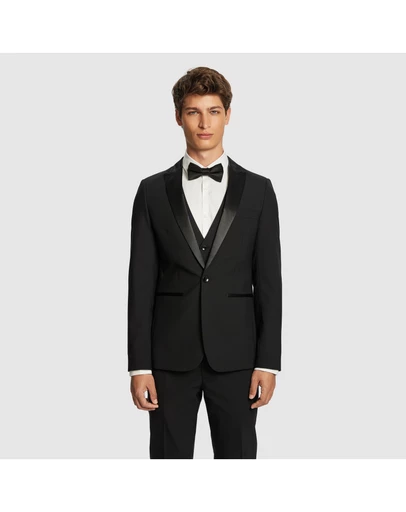 yd. - Seville Slim Fit Tuxedo Wool Blend Suit Jacket