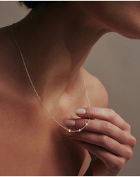 SAINT VALENTINE - Floating Stone Necklace - Silver