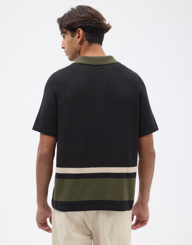 AERE - Organic Cotton Boucle Stripe Polo