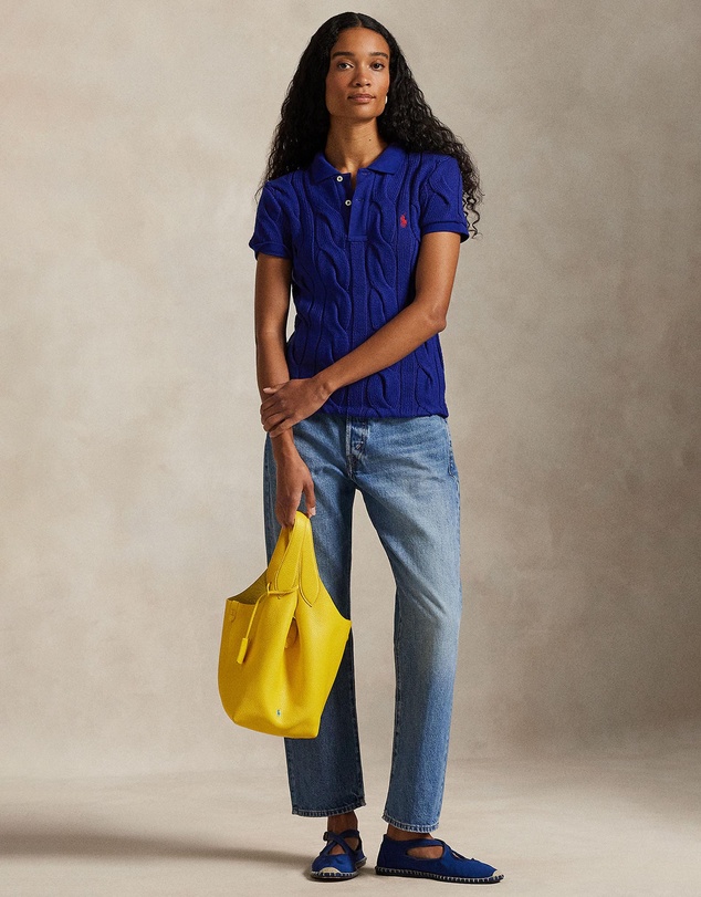 Polo Ralph Lauren - Cable-Knit Cotton Polo Shirt - The ICONIC Exclusive