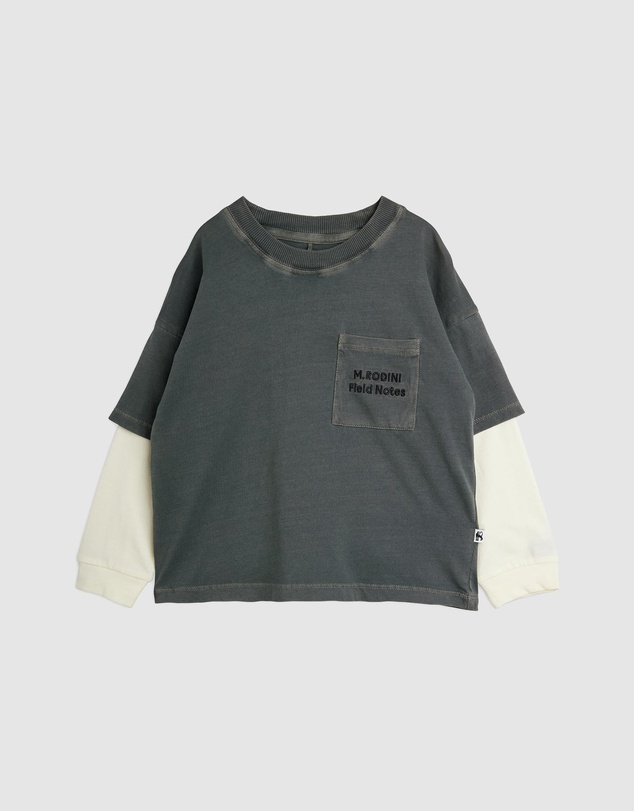 Mini Rodini - M.Rodini Field Notes Embroidered LS Tee - Babies-Teens