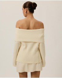 Tussah - Elena Ribbed Off The Shoulder Jumper