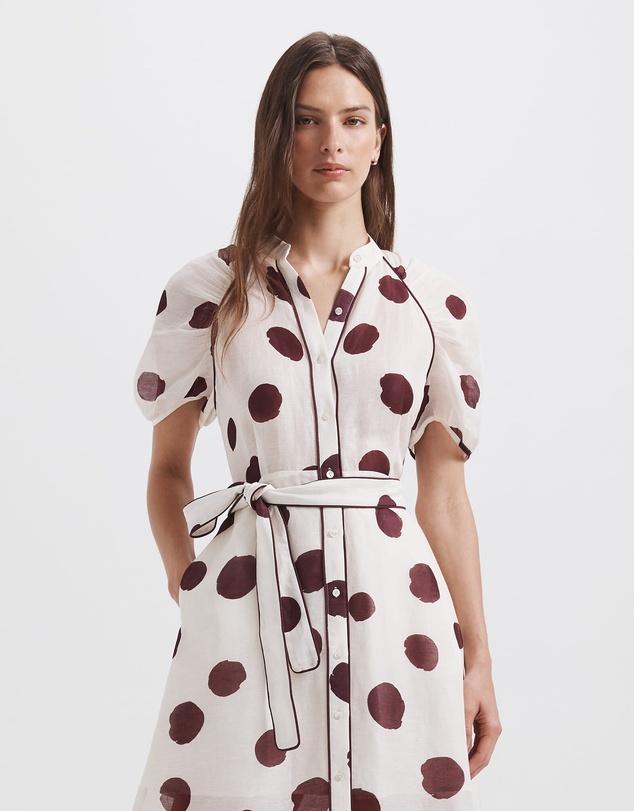 SABA - Dolcetto Silk Linen Midi Dress