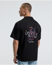 Calibre - Snake Embroidered Short Sleeve Shirt Black