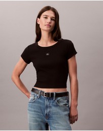 Calvin Klein Jeans - Woven Monogram Logo Slim T-Shirt