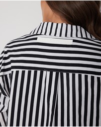 ALEXANDRA - Austin Shirt Mixed Stripe Black