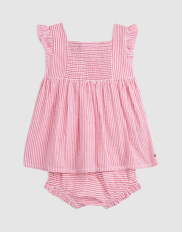 Tommy Hilfiger - Seersucker Red Stripe Dress SS - Baby