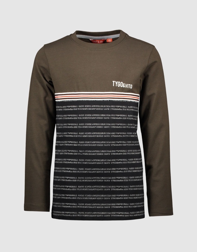 TYGO&vito - Organic Long Sleeve Contrast Text Tee - Kids-Teens