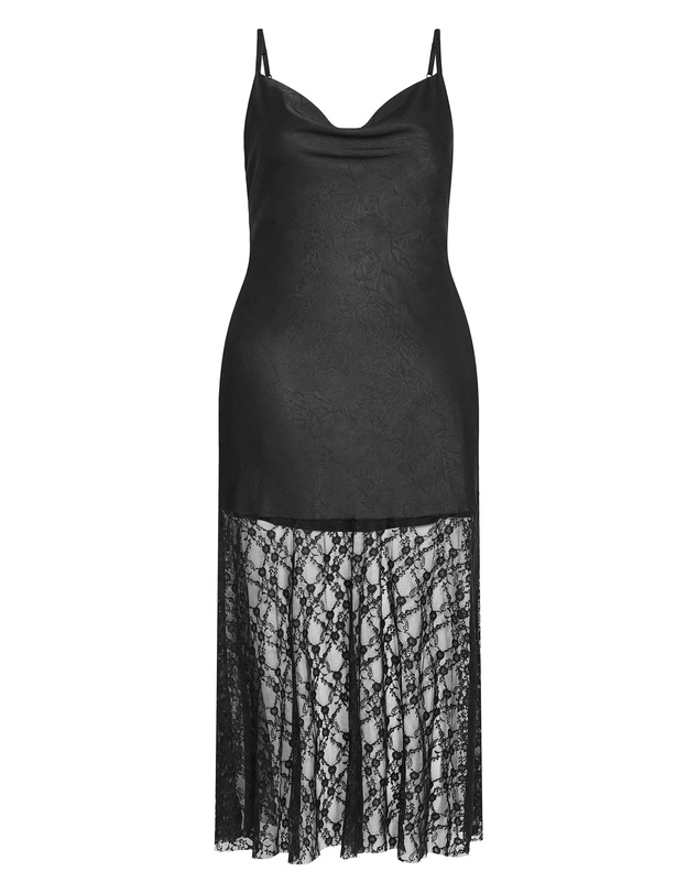 City Chic - Lilly Slip Lace Hem Maxi Dress