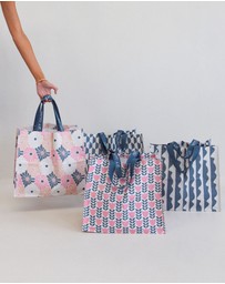 Sky Gazer - Multi-Use Reusable Bags (Pack of 4)- Navy & Pink