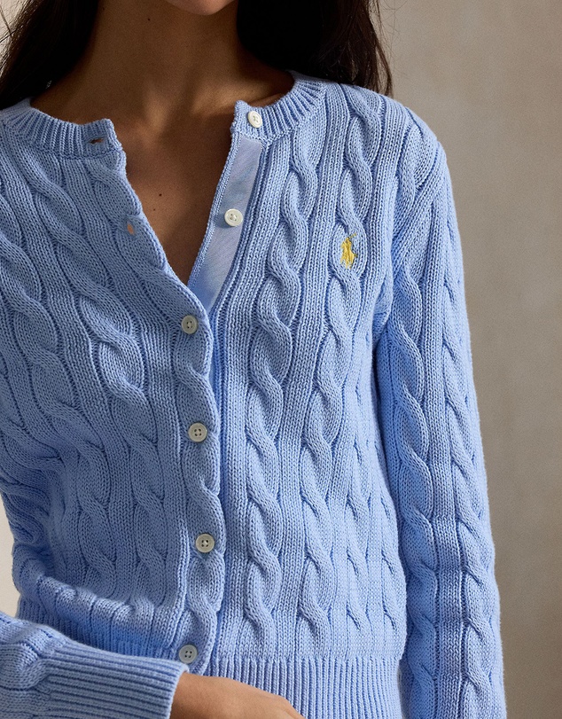 Polo Ralph Lauren - Cable-Knit Cotton Crewneck Cardigan