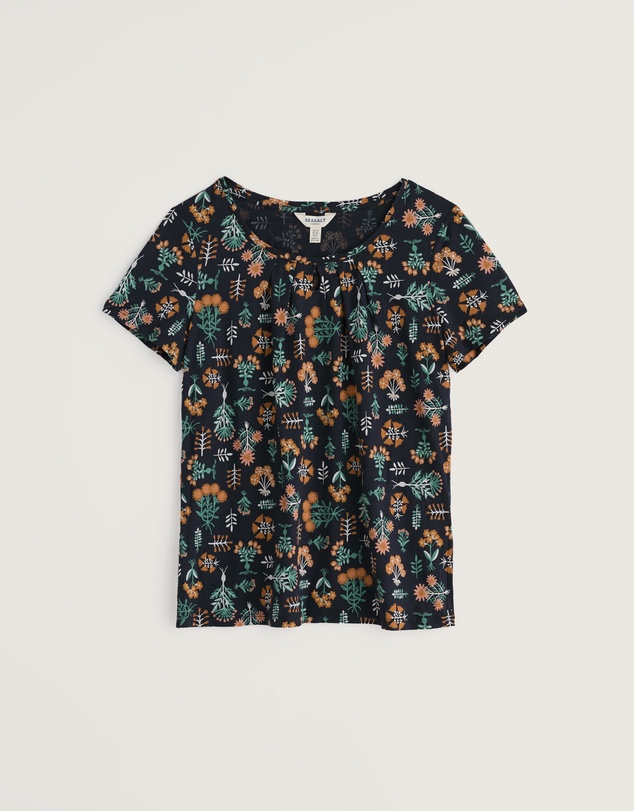 Seasalt - Seasalt Cornwall Navy Appletree Keyhole Detail T-Shirt