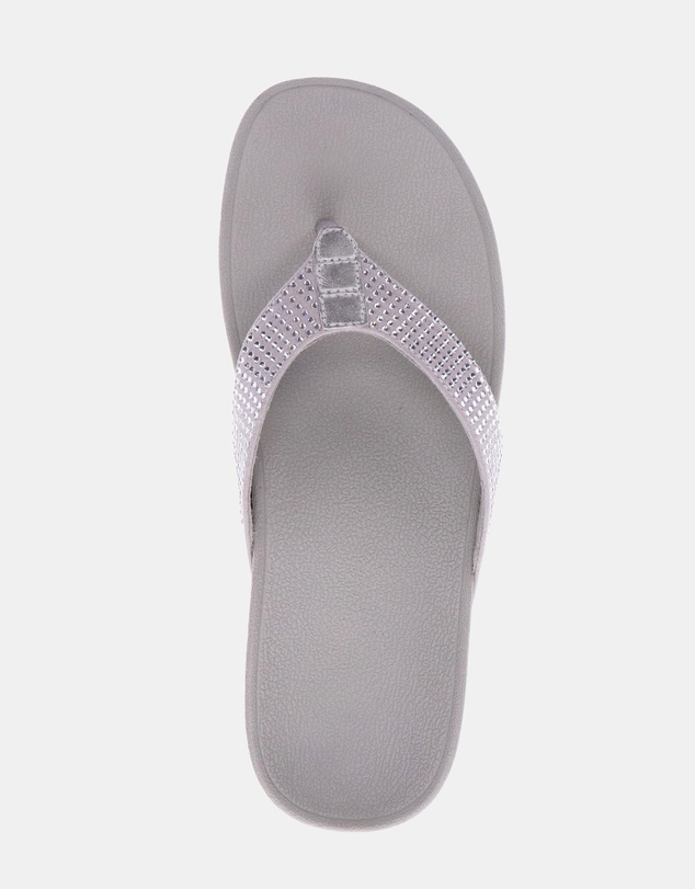Mia Vita - Allora Toe Post Sandal - Silver Rhinestone
