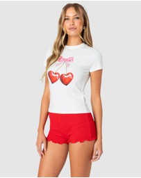 EDIKTED - Cherry Heart T Shirt
