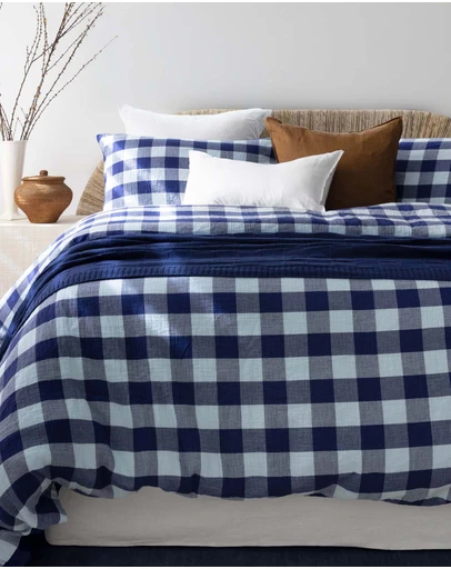 Bambury - Willow Layered Cotton Gingham Check Quilt Cover Set