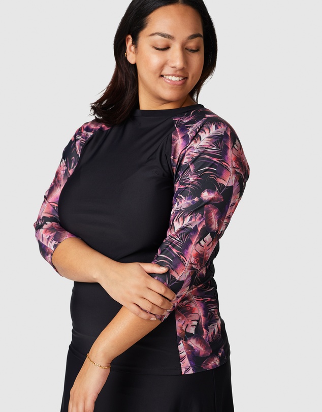 Modest Mermaid - Relaxed fit 3/4 palm top SPF50+
