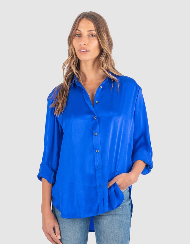 CAMIXA - Soie Satin Oversized Silk Shirt