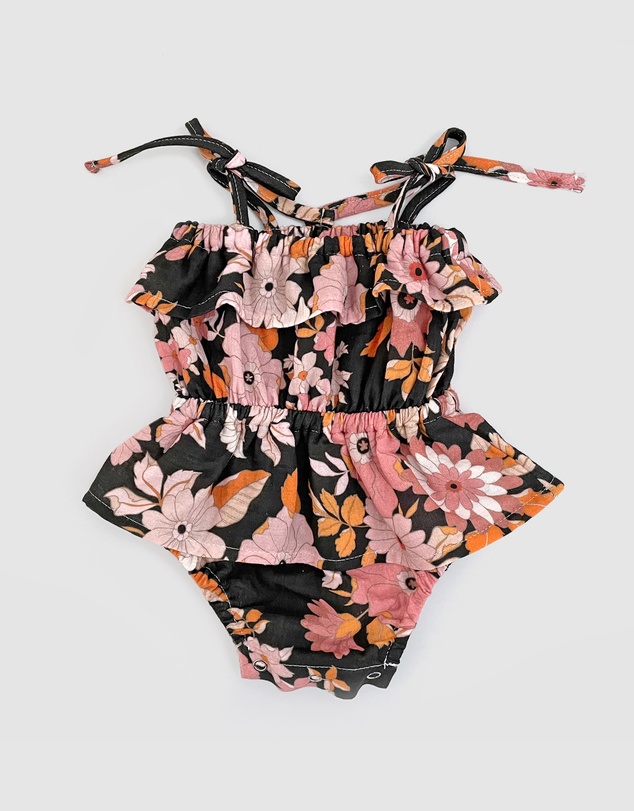WITH LOVE FOR KIDS - Cotton Muslin Ruffle Playsuit - Babies