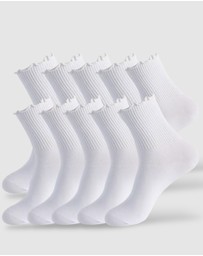 High Heel Jungle - Premium Cotton Frill Edge Socks- 5 Pack