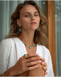 Ottoman Hands - Amore Turquoise Charm Chain Necklace