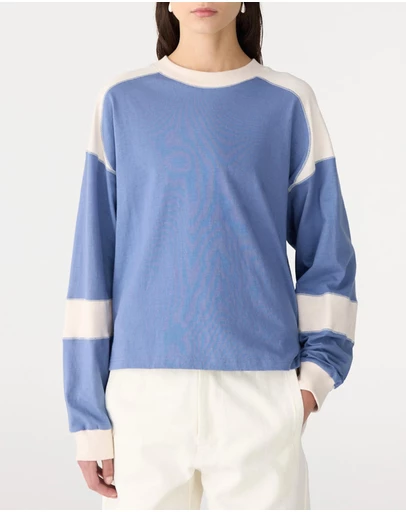 Bassike - LS Slouch Panelled T-Shirt