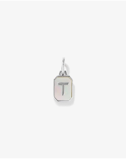Michael Hill - Letter T Mother of Pearl Initial Pendant in Sterling Silver