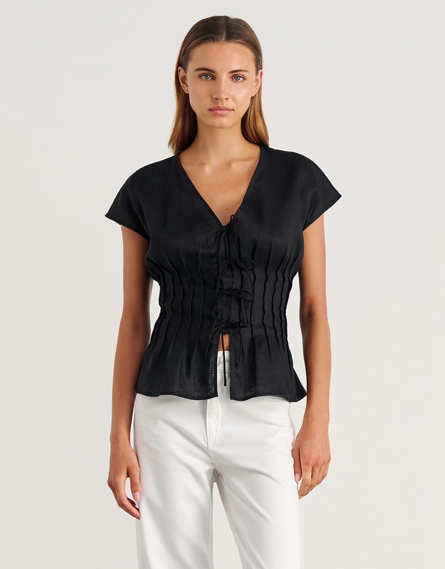 Jag - Delphine Pintuck Linen Blouse