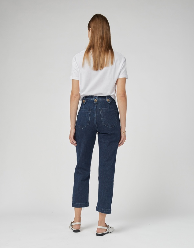 DRICOPER DENIM - Stella Stretch High Waisted Indigo Trousers
