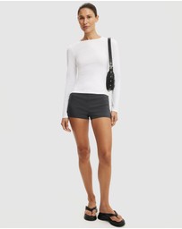 Cotton On - Longline Crew Long Sleeve Top