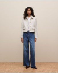 Trenery - Tweed Cropped Jacket in Birch