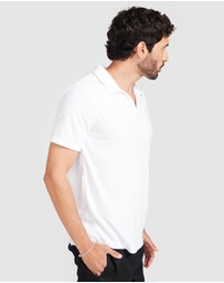 Vacay Swimwear - White Terry Polo