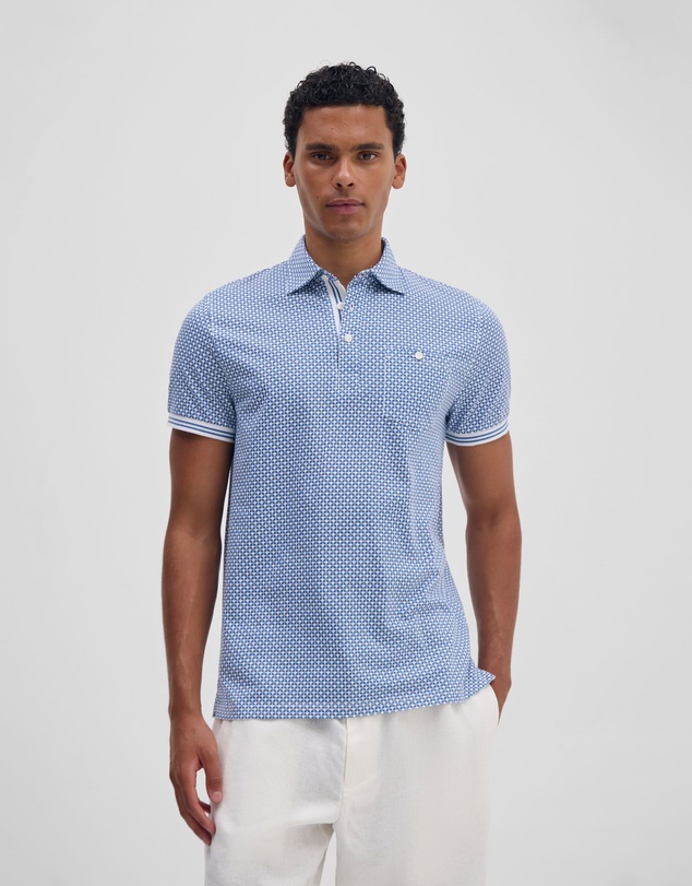 Oxford - Milo Print Jersey Polo With Pocket