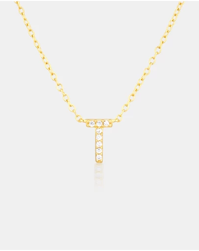 The Silver Collective - A-Z Letter Necklace - T