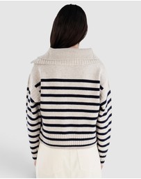 rag & bone - Ilaria Stripe Half Zip Sweater