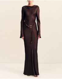 Shona Joy - Agnes Long Sleeve Maxi Dress with Belt