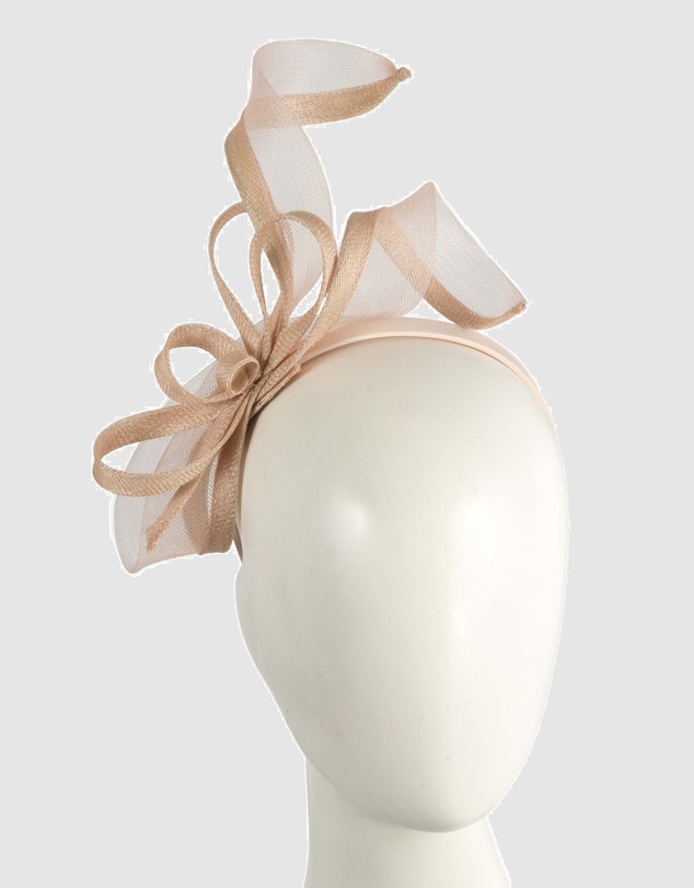 Max Alexander - Small Nude Sinamay Loops Fascinator