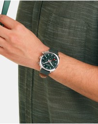 Mondaine - Mondaine Official Swiss Railways Grand Cushion 41mm Forest Green Watch Set
