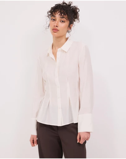Calli - Mae Pin Tuck Sheer LS Shirt
