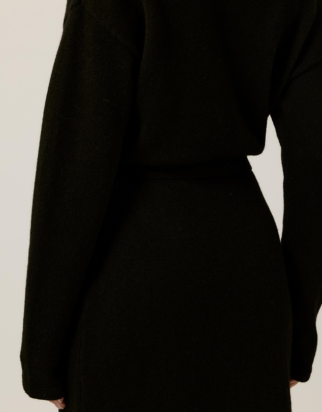 Tussah - Ella Knitted Wrap Front Long Sleeve Midi Dress