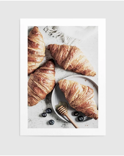 Olive et Oriel - Croissants in Paris Art Print