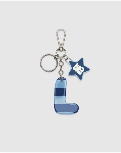 Seed Heritage - BLUE STRIPE INITIAL KEYRING