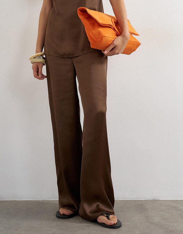 TOPSHOP - Bianca Satin Wide Leg Trousers