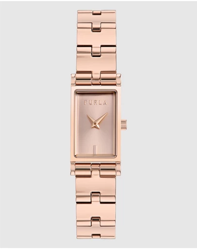Furla - Baguette Rose Gold-Tone Bracelet Watch