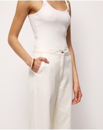 AERE - Joni Wide Leg Denim Pants