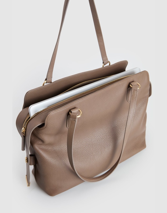 Evity - Clover Leather Work Tote Bag