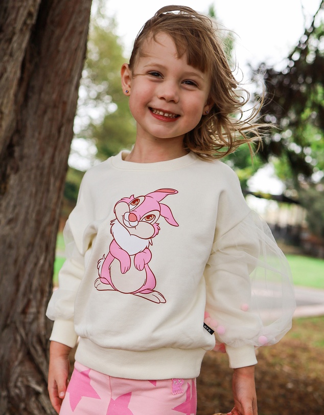 Rock Your Kid - Disney Thumper Pom Pom Sweatshirt in Cream