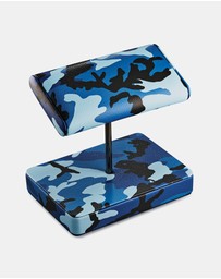 Wolf - Wolf Elements Double Watch Stand Blue & Black