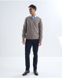 3 Wise Men - 3 Wise Men Fisher V Neck Merino Knit - Sand