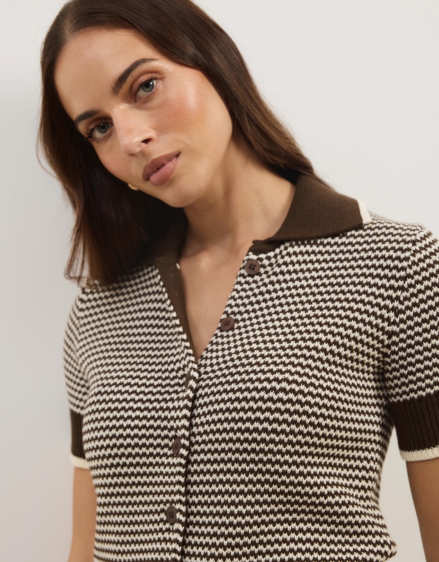 Atmos&Here - Nova Short Sleeve Stripe Knit Top