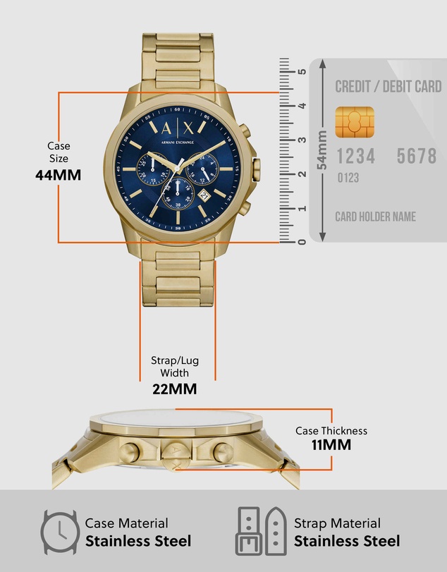 Armani Exchange - Gold Tone Chronograph Watch